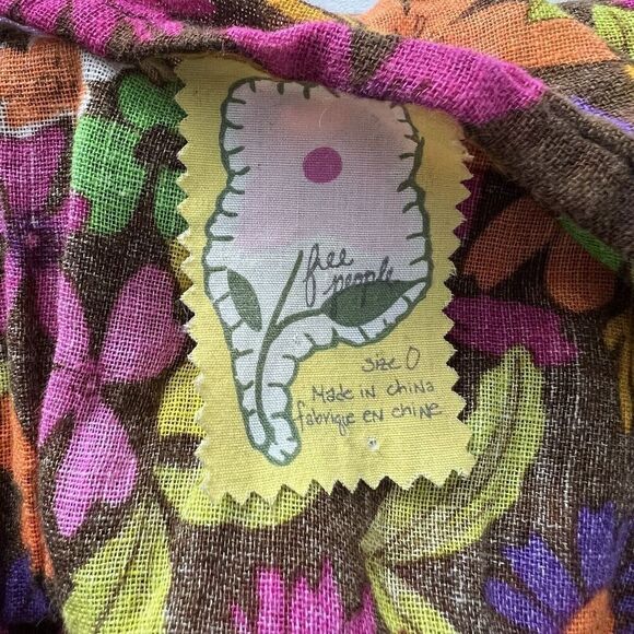 Free People Halter Sundress Dress Women’s 0 Floral Midi V Neck - Picture 4 of 6